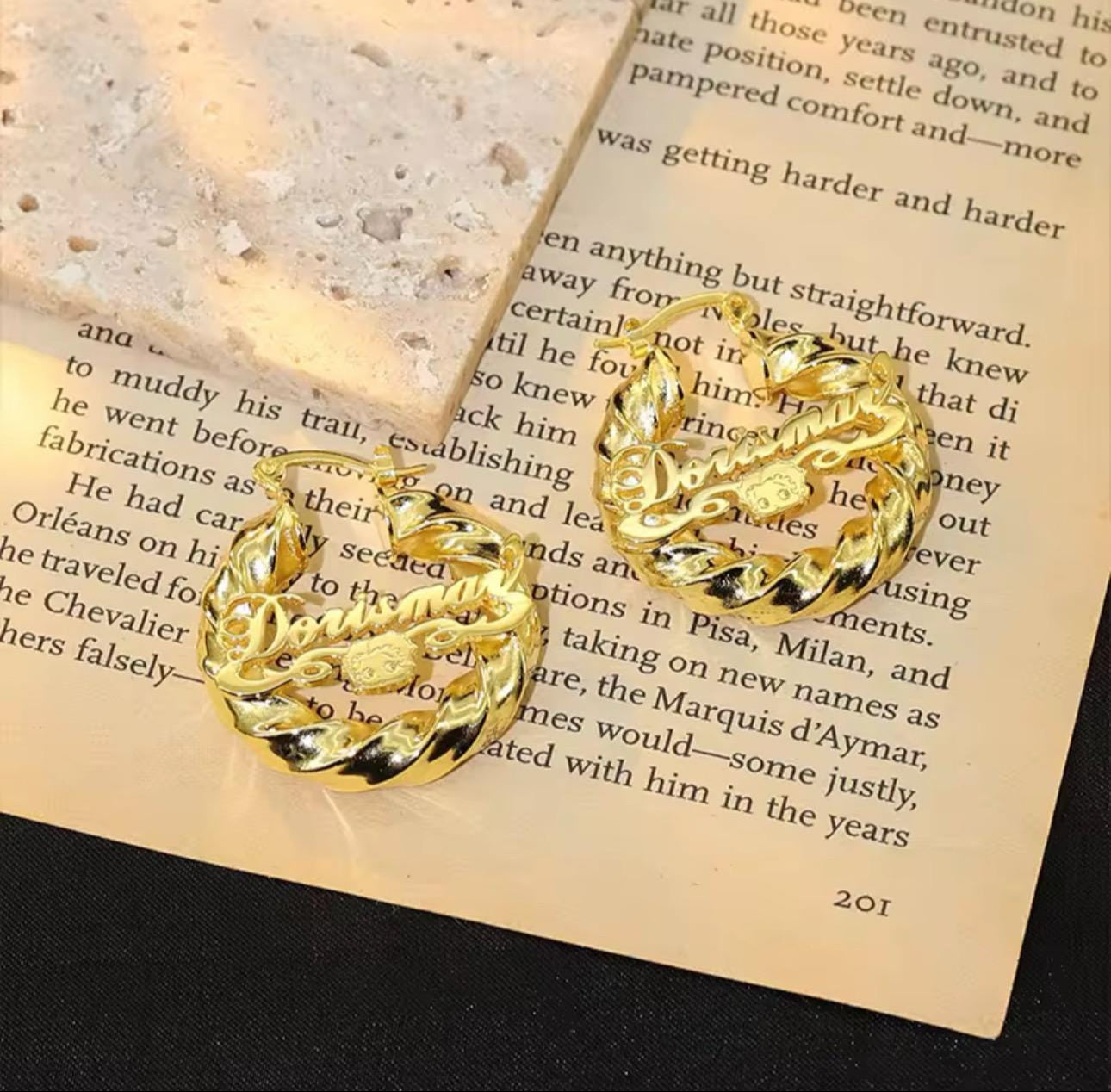 Personalized Betty Boop Name Earrings