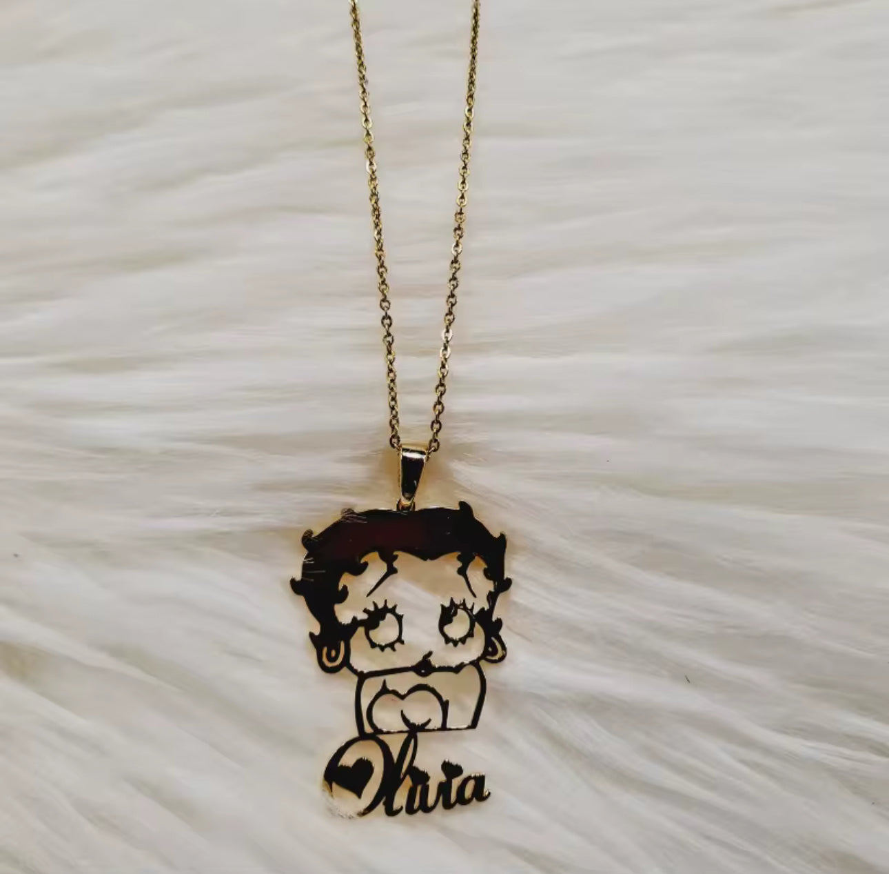 Personalized Betty Boop Nameplate Necklace