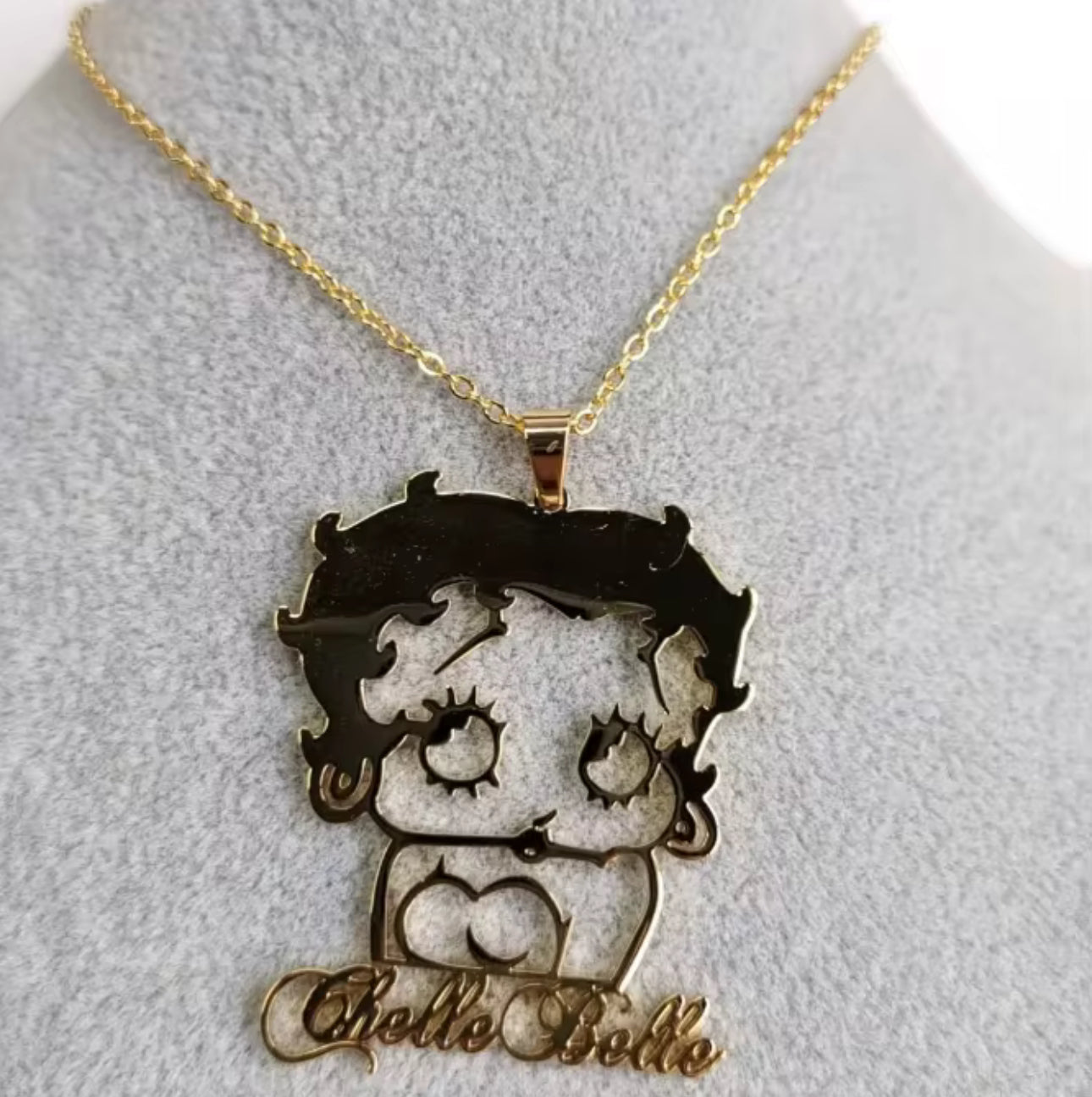 Personalized Betty Boop Nameplate Necklace