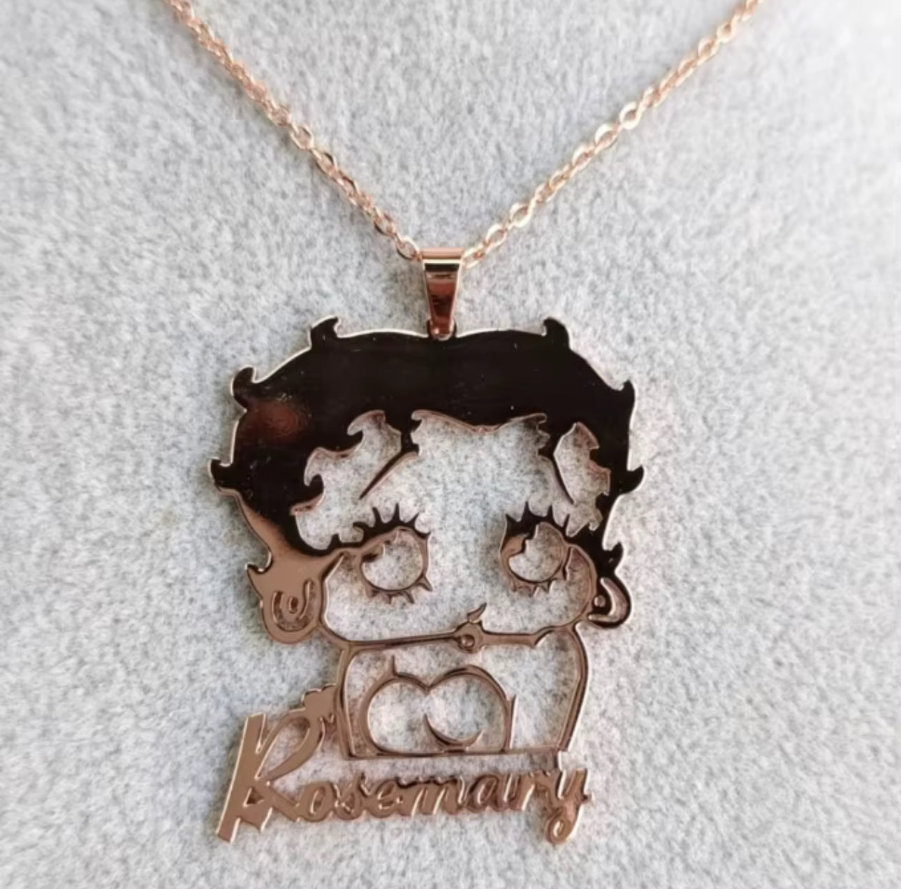 Personalized Betty Boop Nameplate Necklace
