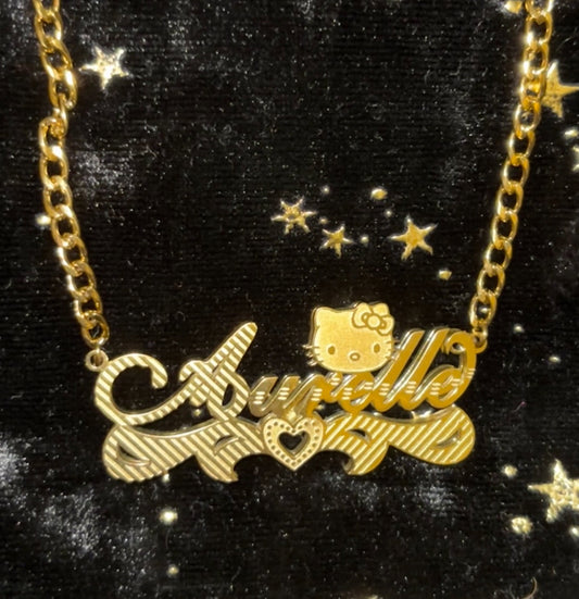 Personalized Hello Kitty Nameplate Necklace