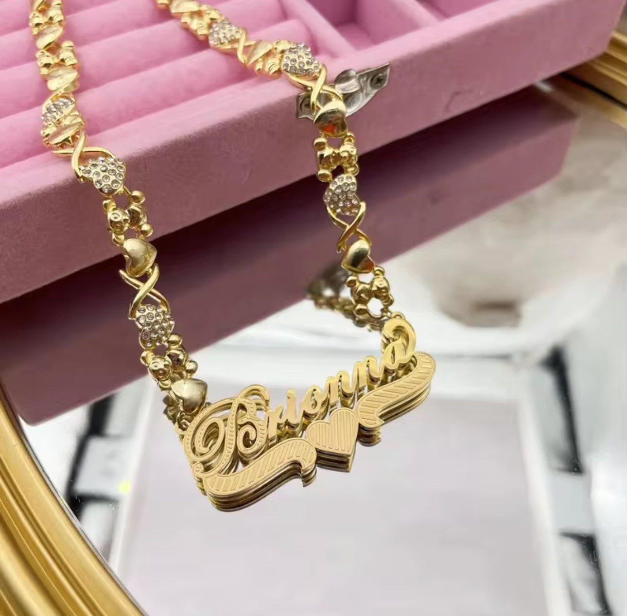 Teddy Bear Chain Name Necklace