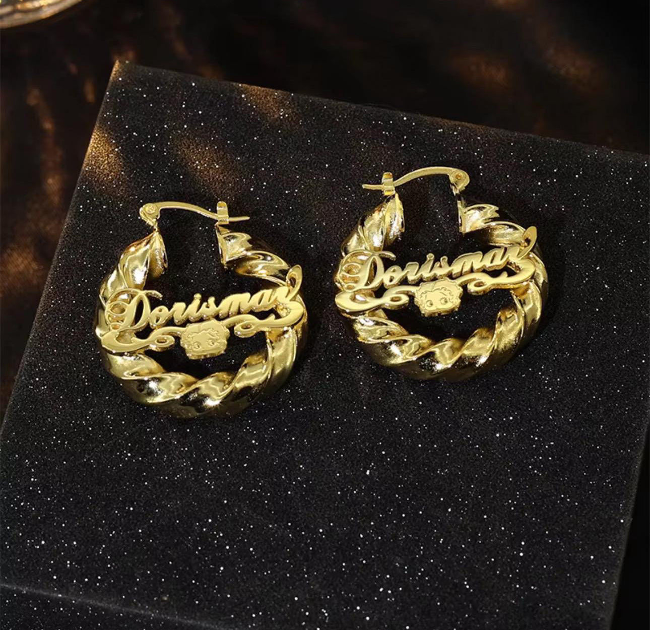 Personalized Betty Boop Name Earrings