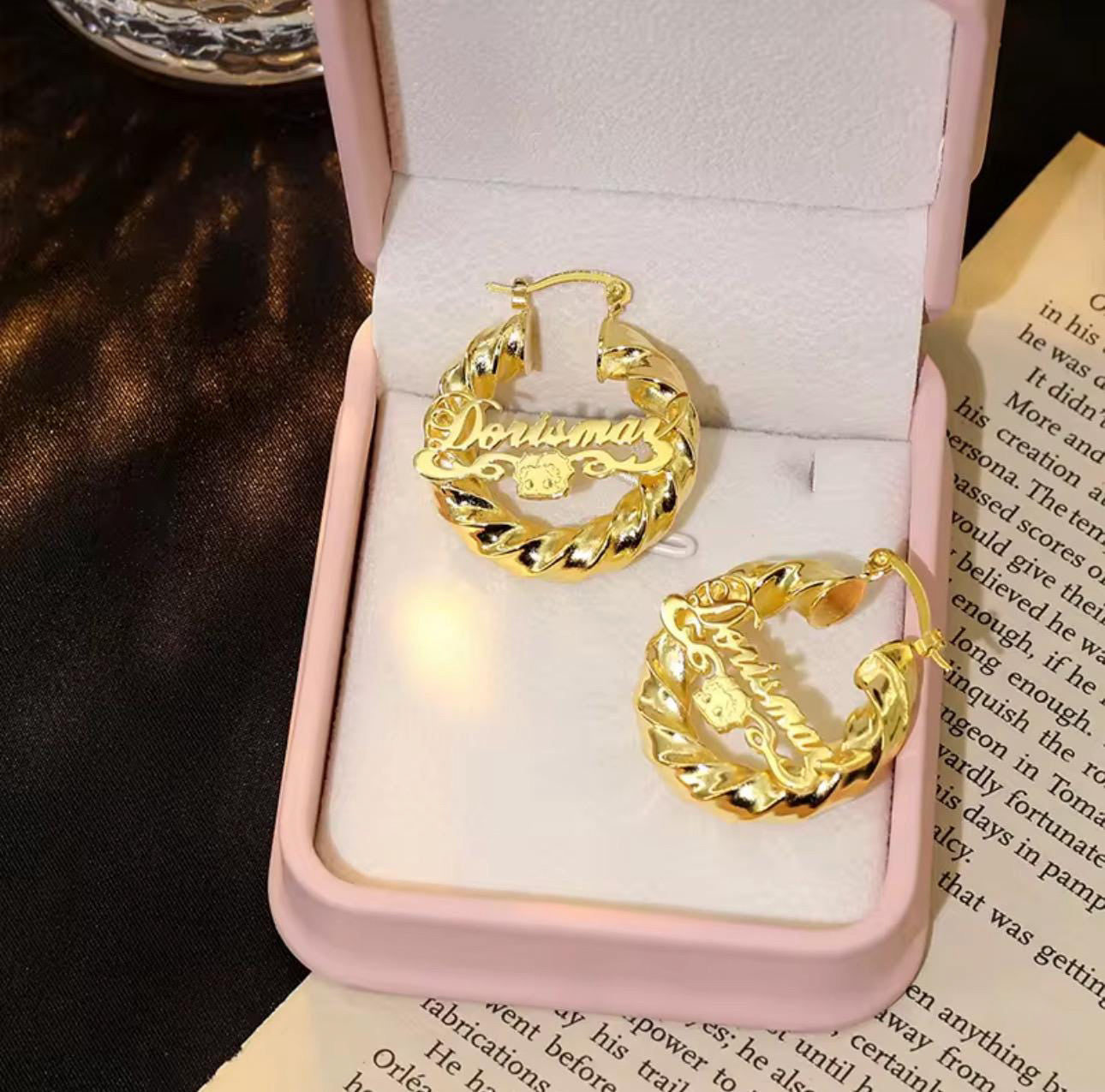 Personalized Betty Boop Name Earrings