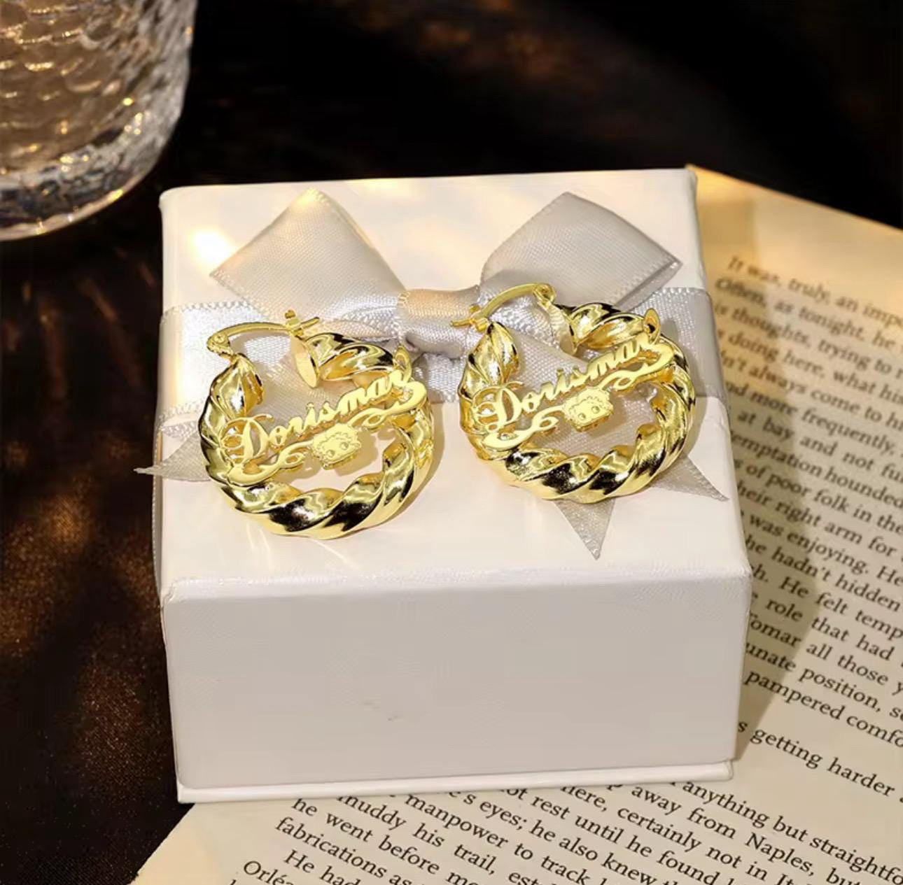 Personalized Betty Boop Name Earrings